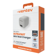 Ventev - Wall Charger 1 Port 12W 2.4amp USB-A - White - Limolin 