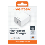 Ventev - Wall Charger 1 Port 20W USB-C  - White - Limolin 