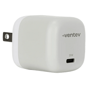 Ventev - Wall Charger Mini 1 Port 20W USB-C Power Delivery Foldable Prongs Rapid Charge - Whte & Grey - Limolin 