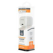 Ventev - Wall Charger Mini 1 Port 20W USB-C Power Delivery Foldable Prongs Rapid Charge - Whte & Grey - Limolin 