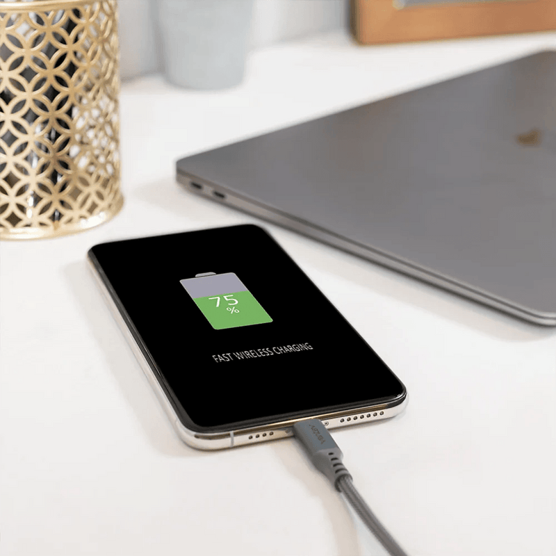 Ventev - charge sync alloy USB C to Apple Lightning Cable 4ft- Steel Grey - Limolin 