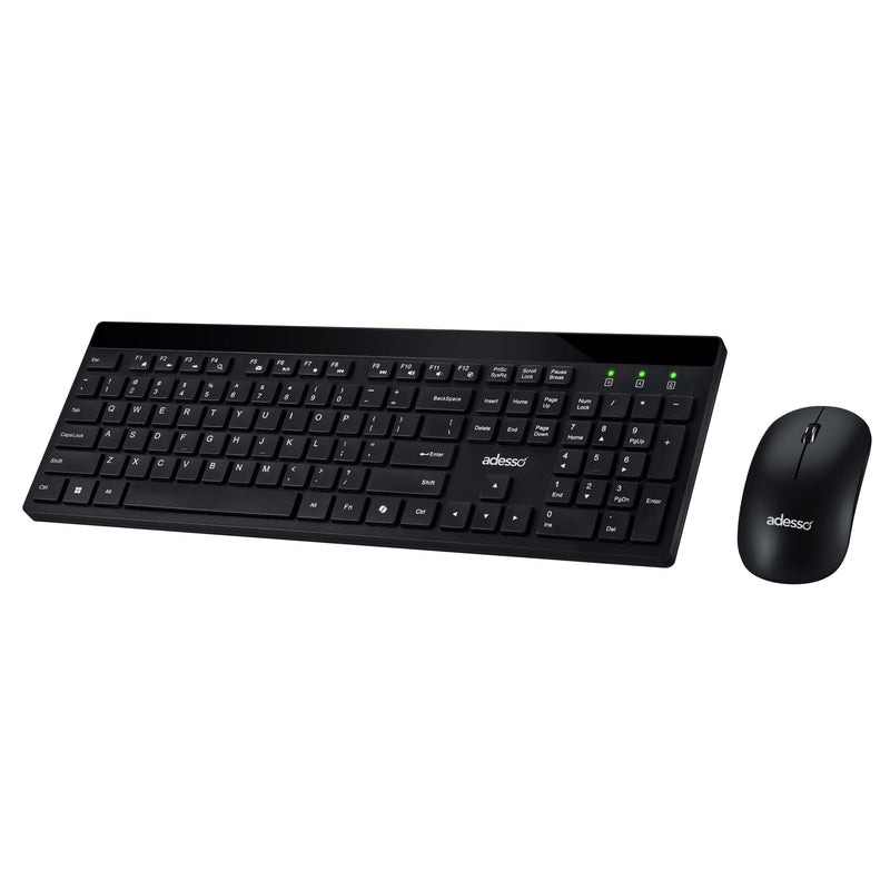 Adesso - Keyboard & Mouse Combo Wired Quiet Switch Low Profile with CoPilot AI Hotkey - Black