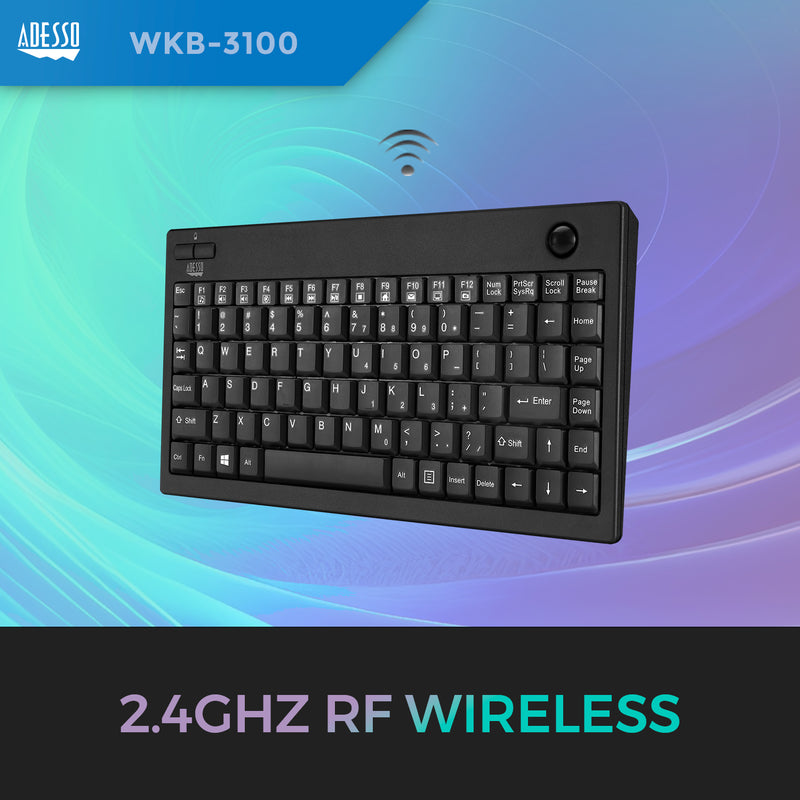 Adesso - Wireless mini Trackball Keyboard