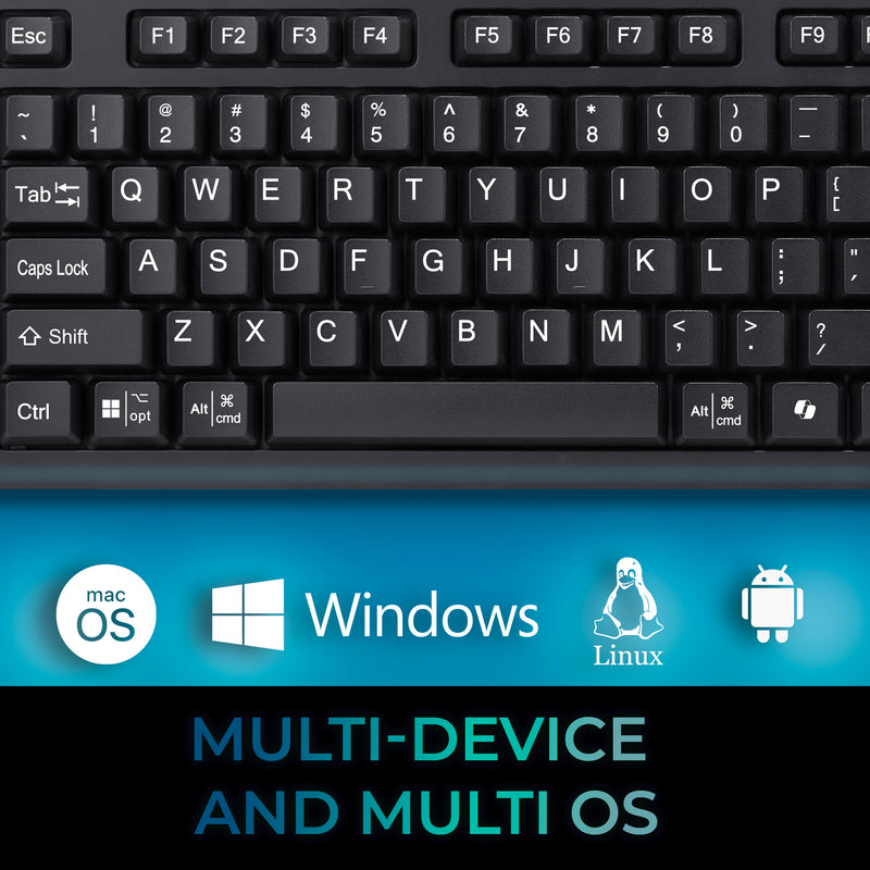 Adesso - Multi OS Wireless Desktop Keyboard with Touchpad