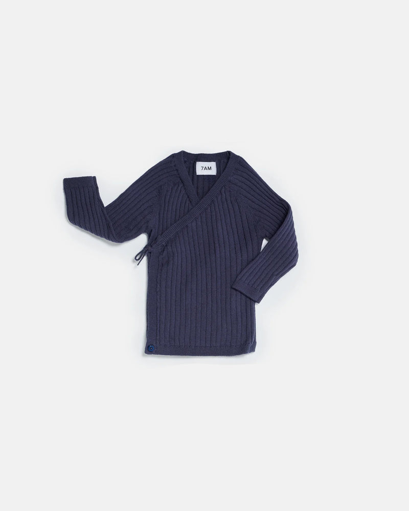 7AM - Cotton Wrap Top - Ribbed