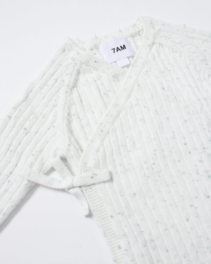 7AM - Cotton Wrap Top - Ribbed