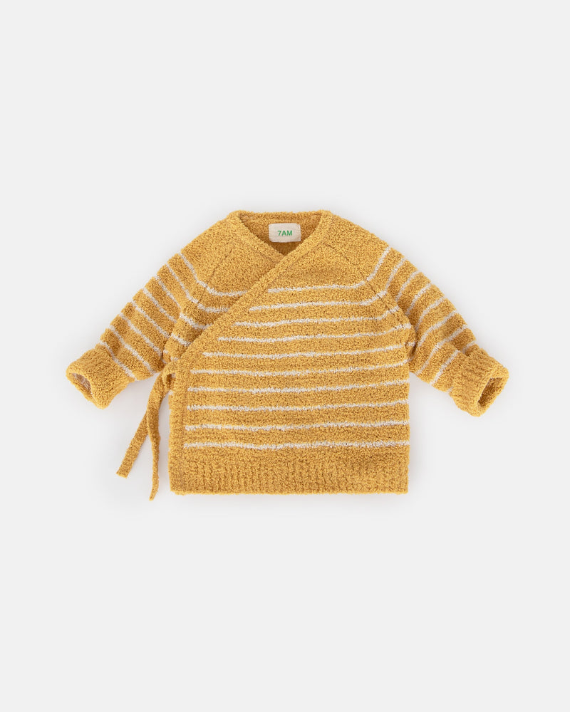 7AM - Wrap Top - Fuzzy - Amber, Ecru - 6-9M