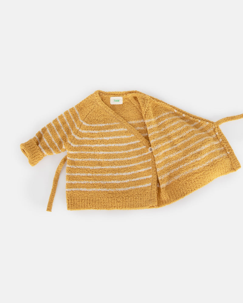 7AM - Wrap Top - Fuzzy - Amber, Ecru - 6-9M