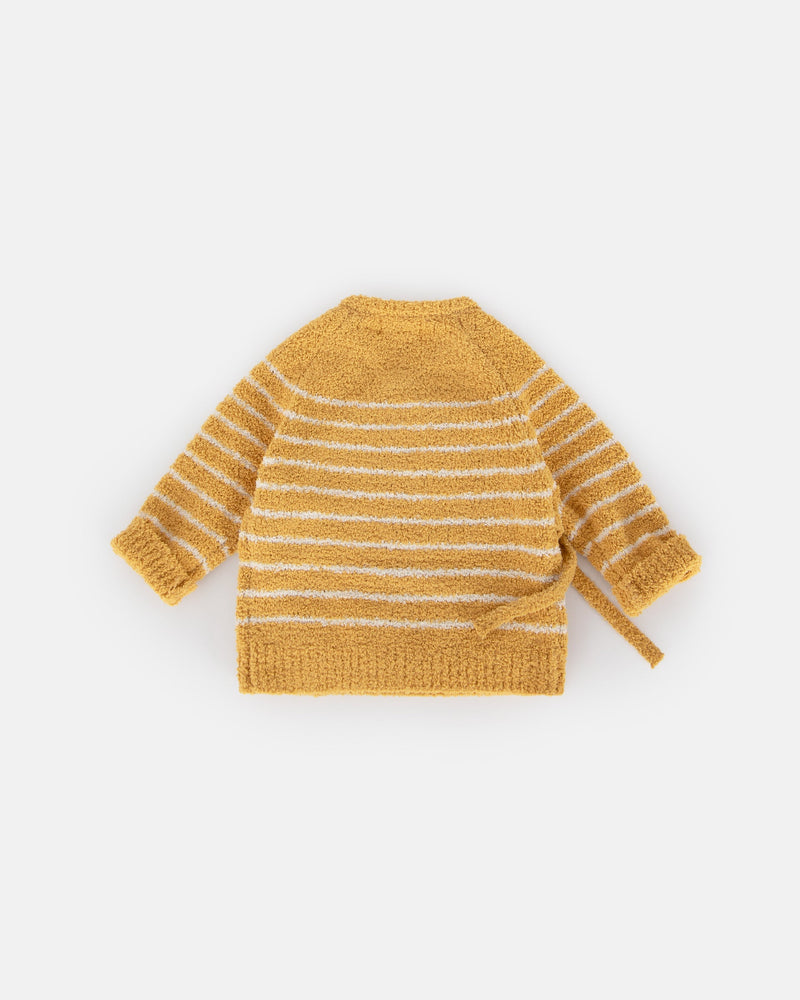 7AM - Wrap Top - Fuzzy - Amber, Ecru - 3-6M
