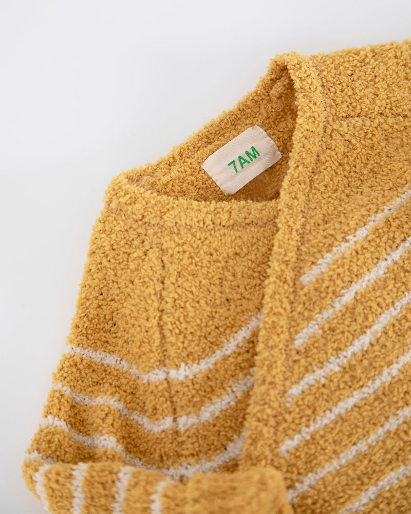 7AM - Wrap Top - Fuzzy - Amber, Ecru - 6-9M