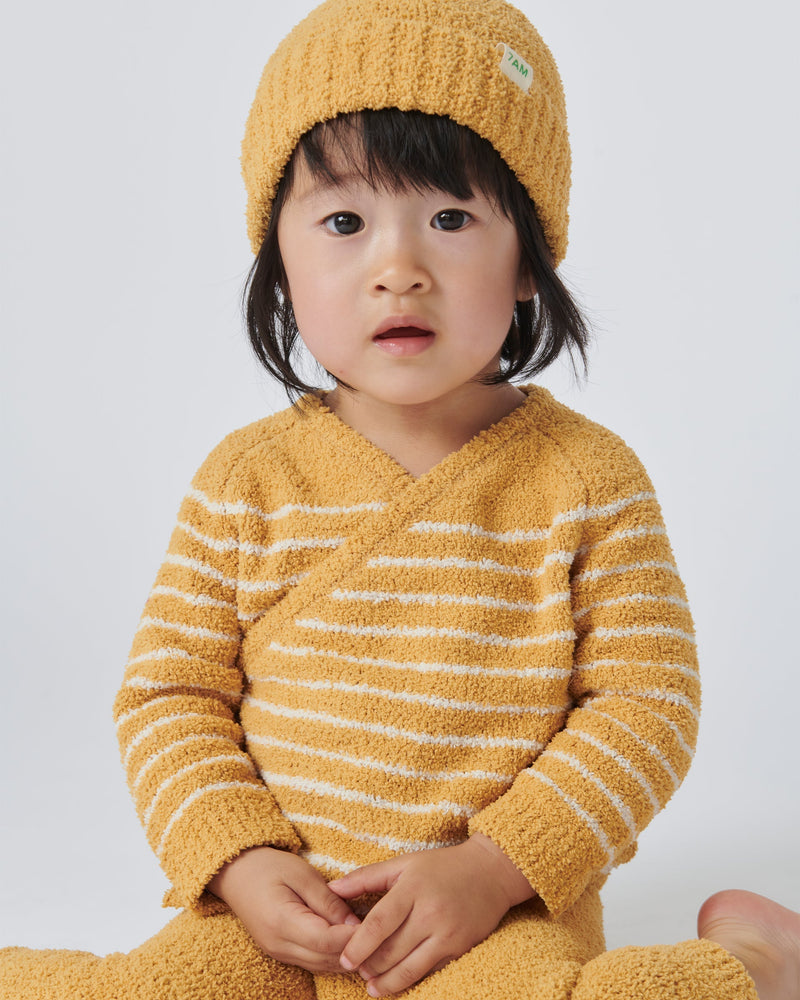 7AM - Wrap Top - Fuzzy - Amber, Ecru - 3-6M