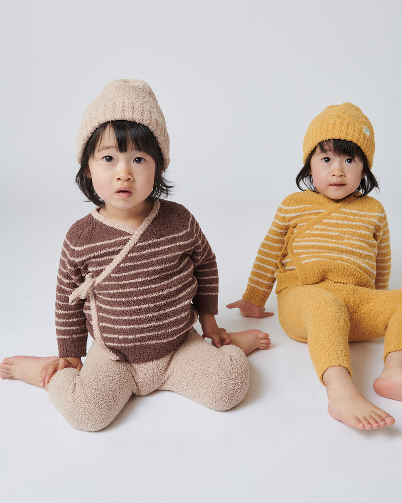 7AM - Wrap Top - Fuzzy - Amber, Ecru - 3-6M