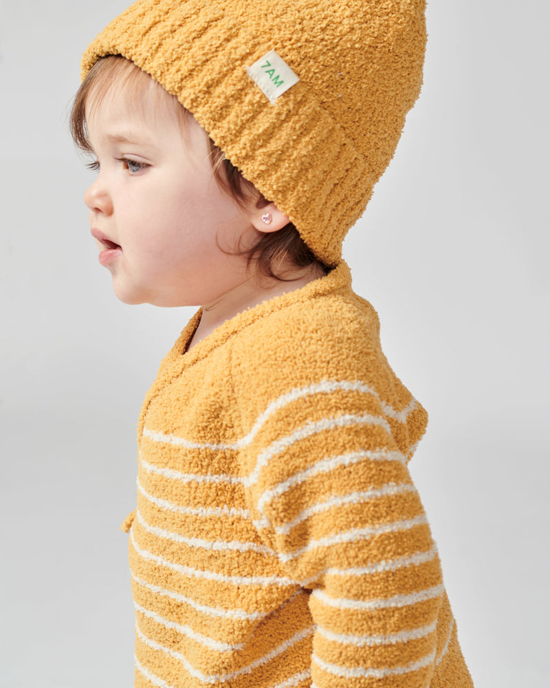 7AM - Wrap Top - Fuzzy - Amber, Ecru - 6-9M