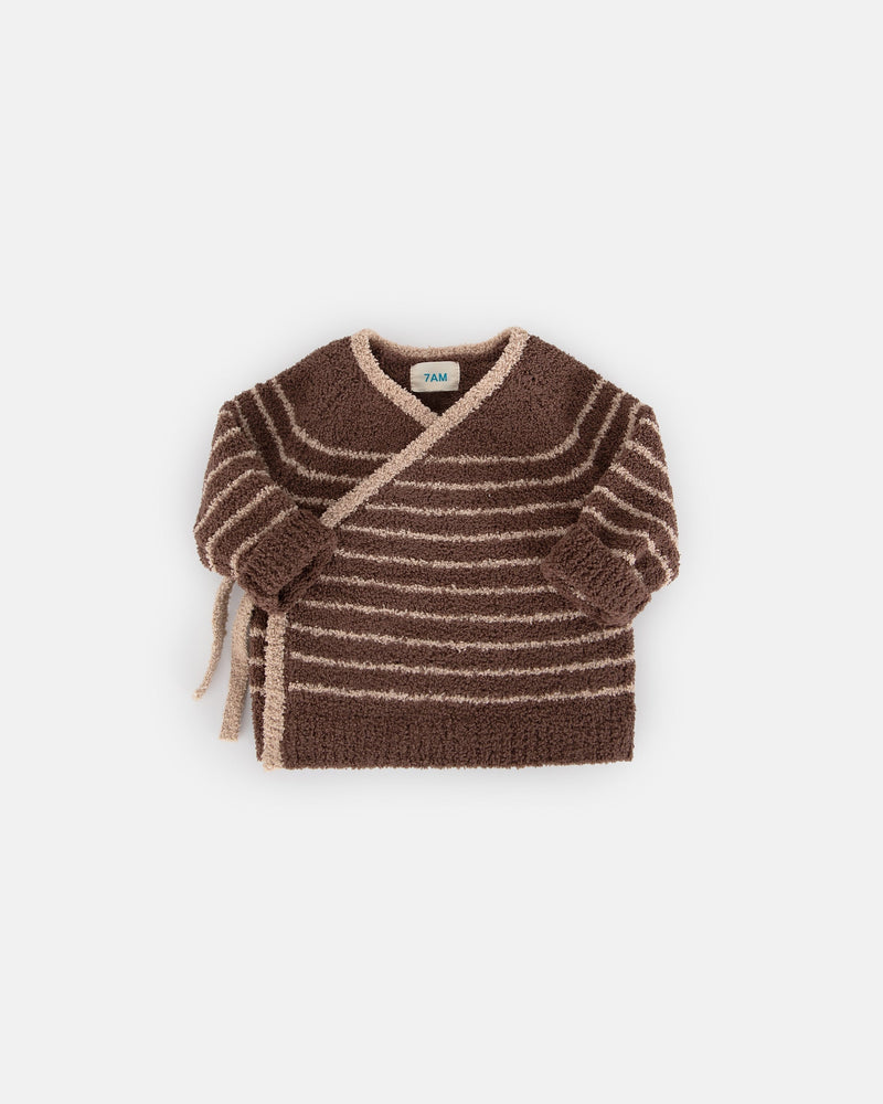 7AM - Wrap Top - Fuzzy - Choco, Pecan - 3-6M