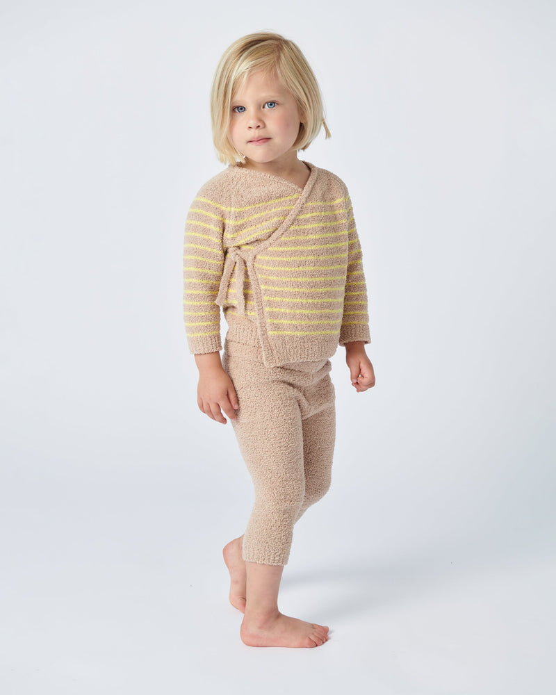 7AM - Wrap Top - Fuzzy - Pecan, Chartreuse - 9-12M