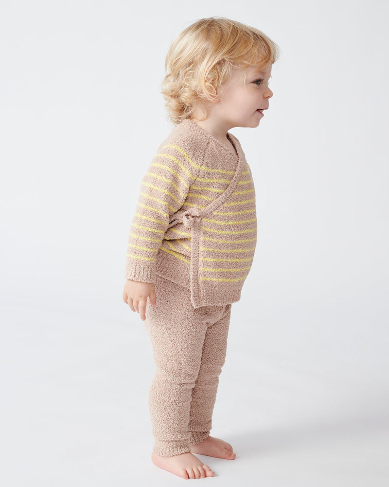 7AM - Wrap Top - Fuzzy - Pecan, Chartreuse - 0-3M