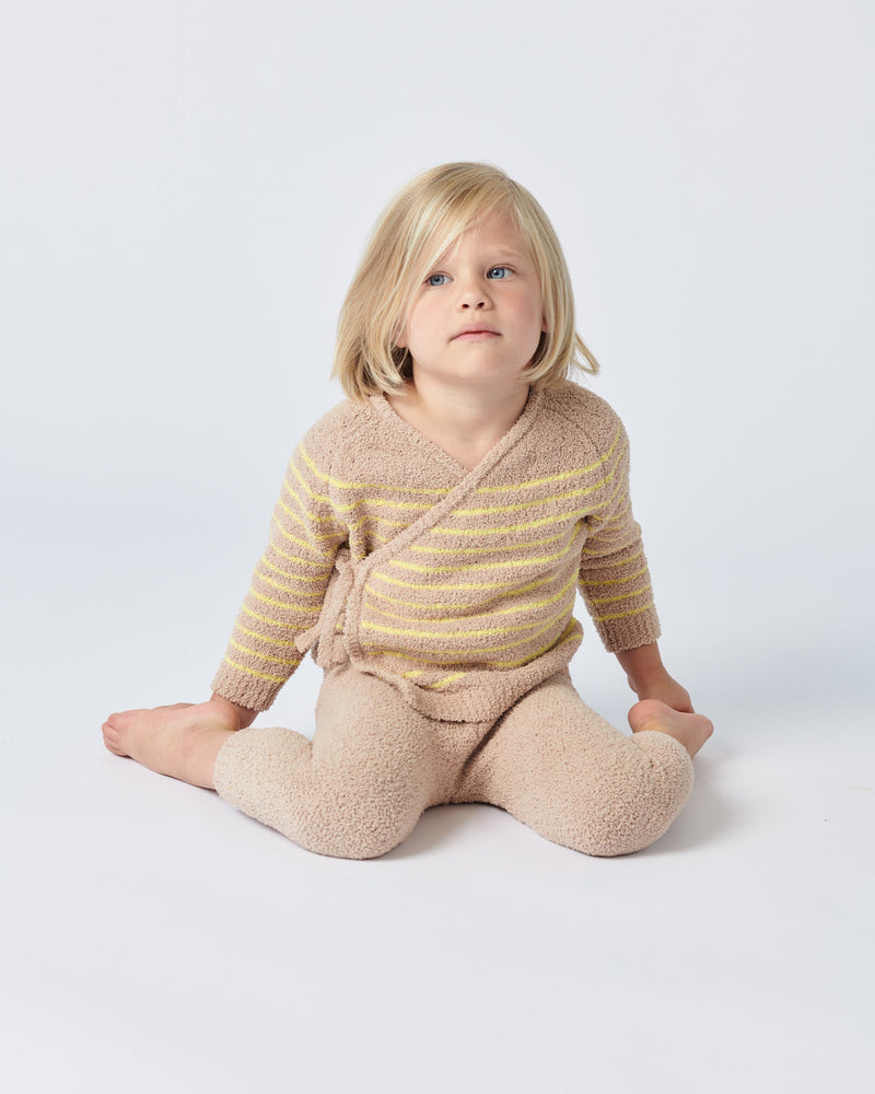 7AM - Wrap Top - Fuzzy - Pecan, Chartreuse - 3-6M