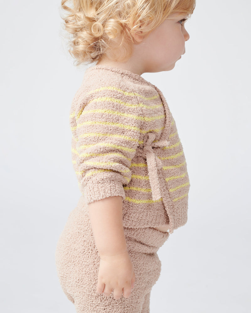 7AM - Wrap Top - Fuzzy - Pecan, Chartreuse - 3-6M