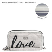 LUG - Whirly Love RFID Wristlet Wallet - BRUSHED SILVER WITH BLACK LOVE - colour view