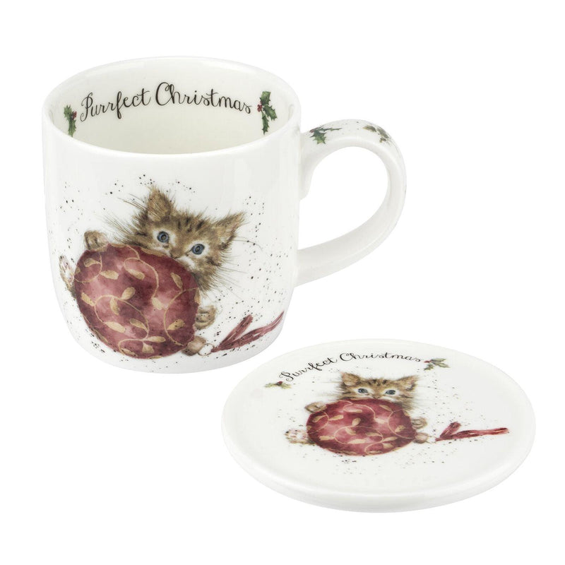 Wrendale DESIGNS - Purrfect Christmas Mug & Coaster | 11 oz - Limolin 