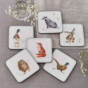 Wrendale Designs - Country Set - Country Animal Coasters (Set of 6) | 4x4 in - Limolin 
