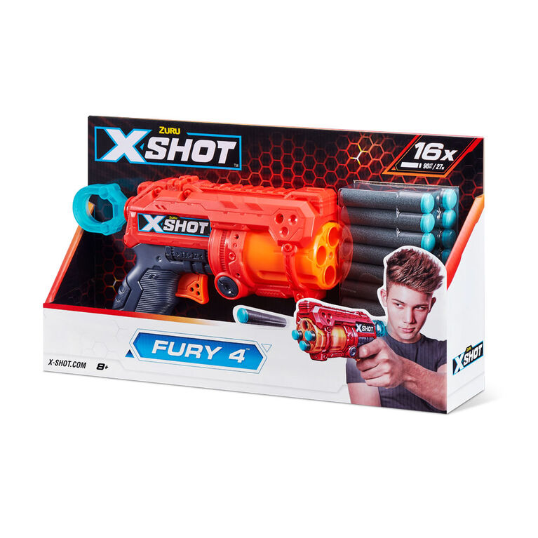 XShot - EXCEL FURY 4 BLASTER (W/16 DARTS) - Limolin 
