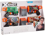 XShot - SKINS MENACE DART BLASTER 4 PACK (W/24 DARTS) - Limolin 