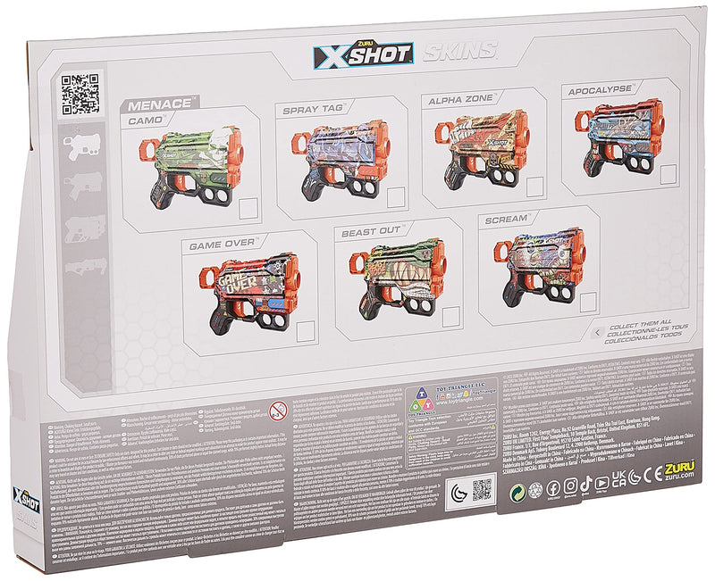 XShot - SKINS MENACE DART BLASTER 4 PACK (W/24 DARTS) - Limolin 