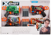 XShot - SKINS MENACE DART BLASTER 4 PACK (W/24 DARTS) - Limolin 