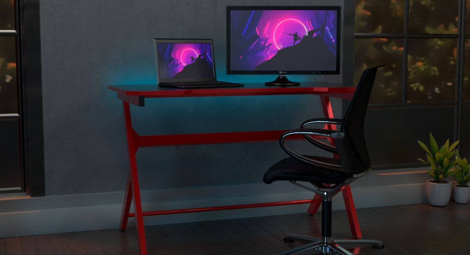 Xtech - Gaming Computer Desk Red Wizard Red/Black (XTF-CD187