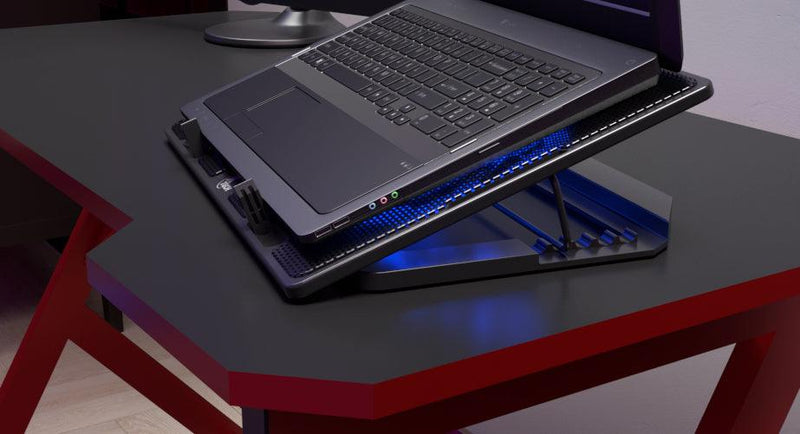 Xtech - Laptop Cooling Pad 156In USB Blue LED 2 USB-A Ports 2 Powered & Silent Fans - Black - Limolin 