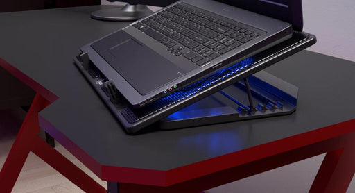 Xtech - Laptop Cooling Pad 156In USB Blue LED 2 USB-A Ports 2 Powered & Silent Fans - Black - Limolin 