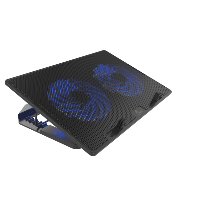 Xtech - Laptop Cooling Pad 156In USB Blue LED 2 USB-A Ports 2 Powered & Silent Fans - Black - Limolin 