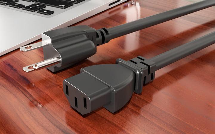 Xtech - Laptop Power Cord NEMA 3 Prong to 3 Slot Female - Black - Limolin 