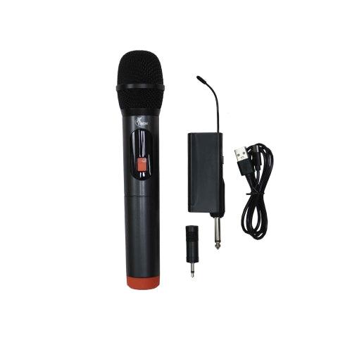 Xtech - Microphone Wireless UHF with Rechargeable Receiver works with 35mm or 1/4in Jack up to 82ft Range - Black - Limolin 