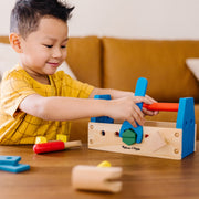Melissa & Doug - Wooden Take-Along Tool Kit - in use during play