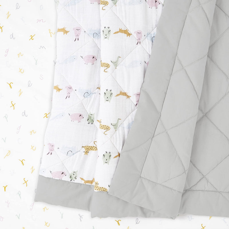 aden + anais - 3Pc Bedding Set Furniture 3pc Bedding Set | Alphabet Animals - Neutral