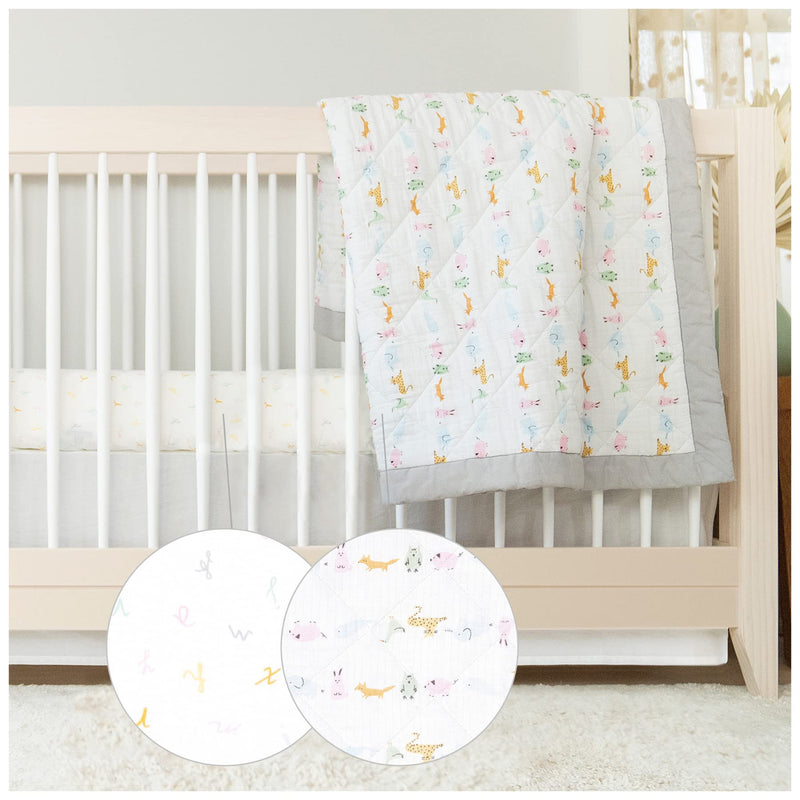 aden + anais - 3Pc Bedding Set Furniture 3pc Bedding Set | Alphabet Animals - Neutral