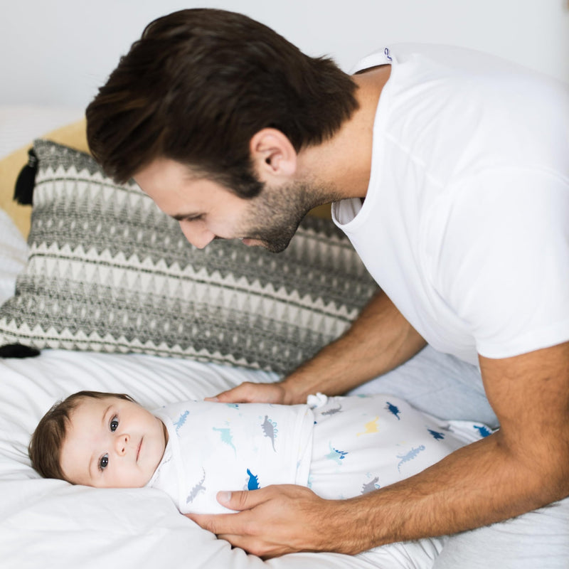 aden + anais - Easy Swaddle Wraps - Cotton Mother & Baby Easy Swaddle Wraps - Cotton | Dino - rama - Boy - 0 - 3m