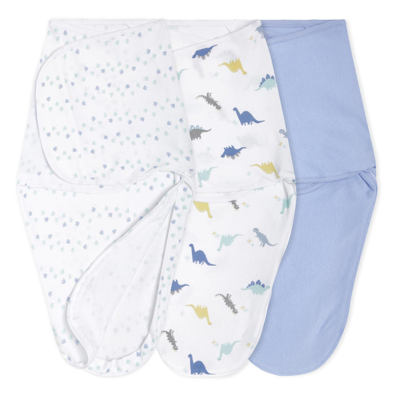 aden + anais - Easy Swaddle Wraps - Cotton Mother & Baby Easy Swaddle Wraps - Cotton | Dino - rama - Boy - 0 - 3m