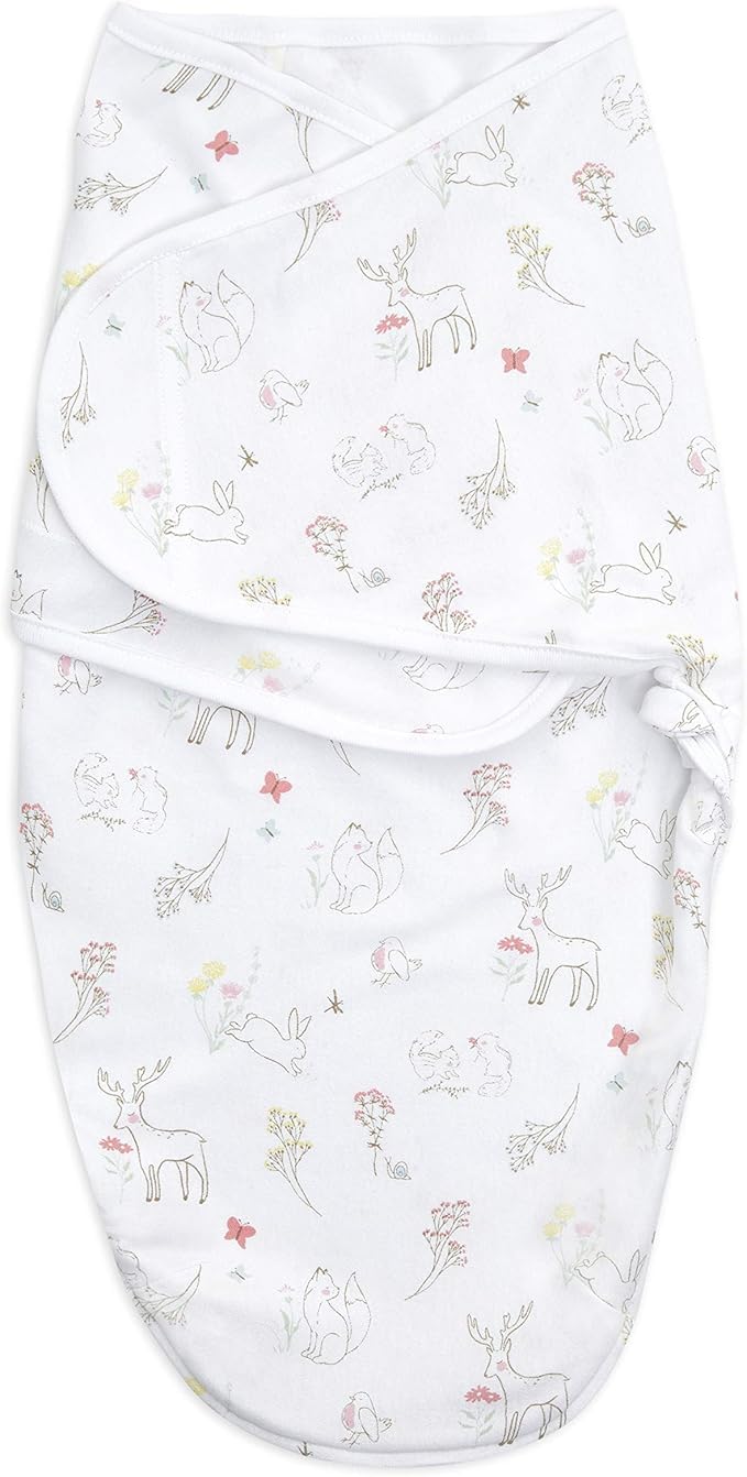 aden + anais - Easy Swaddle Wraps - Cotton Mother & Baby Easy Swaddle Wraps - Cotton | Fairy Tale Flowers - Girl - 0 - 3m