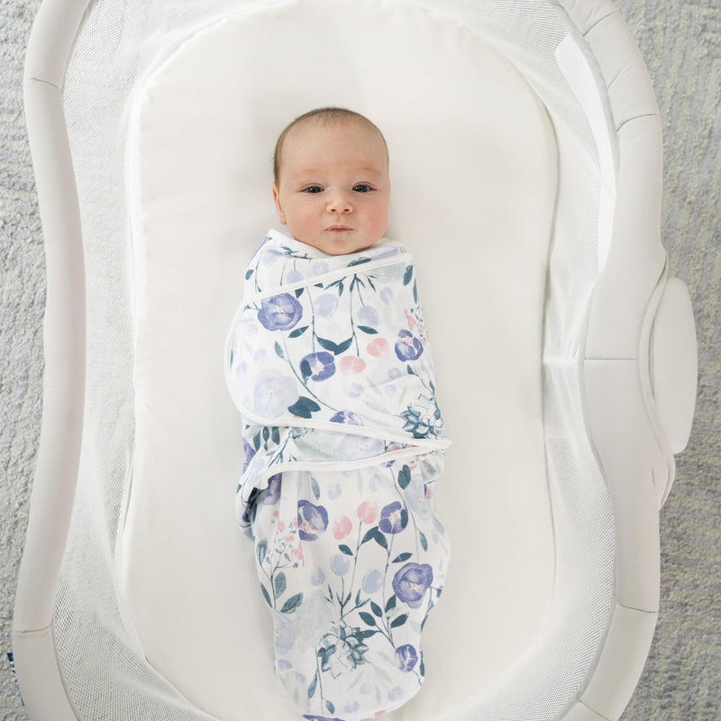 aden + anais - Easy Swaddle Wraps - Cotton Mother & Baby Easy Swaddle Wraps - Cotton | Flowers Bloom - Girl - 0 - 3m