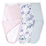 aden + anais - Easy Swaddle Wraps - Cotton Mother & Baby Easy Swaddle Wraps - Cotton | Flowers Bloom - Girl - 0 - 3m