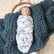 aden + anais - Easy Swaddle Wraps - Cotton Mother & Baby Easy Swaddle Wraps - Cotton | Flowers Bloom - Girl - 0 - 3m