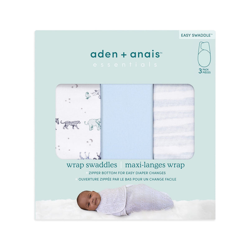 aden + anais - Easy Swaddle Wraps - Cotton Mother & Baby Easy Swaddle Wraps - Cotton | Rising Star - Boy - 0 - 3m