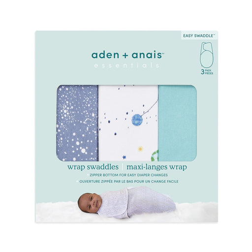 aden + anais - Easy Swaddle Wraps - Cotton Mother & Baby Easy Swaddle Wraps - Cotton | Stargaze - Boy - 0 - 3m