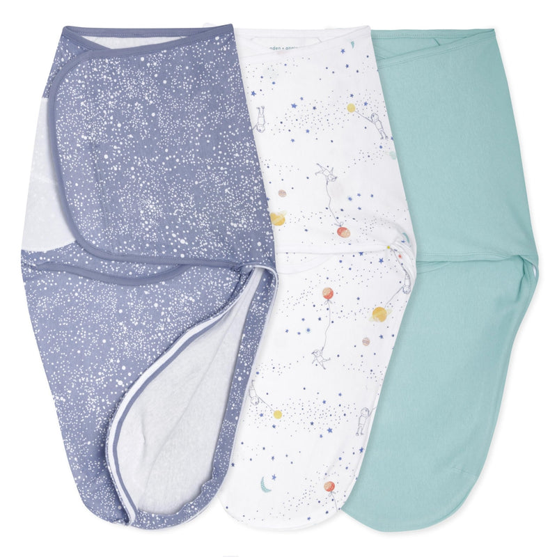 aden + anais - Easy Swaddle Wraps - Cotton Mother & Baby Easy Swaddle Wraps - Cotton | Stargaze - Boy - 0 - 3m