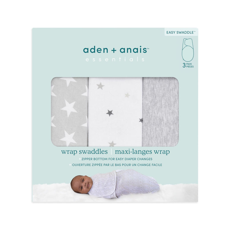 aden + anais - Easy Swaddle Wraps - Cotton Mother & Baby Easy Swaddle Wraps - Cotton | Twinkle - Neutral - 0 - 3m