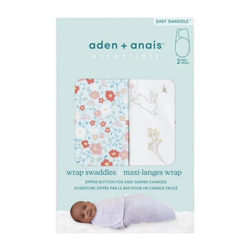 aden + anais - Easy Swaddle Wraps - Minky Mother & Baby 0 - 3 Months Garden