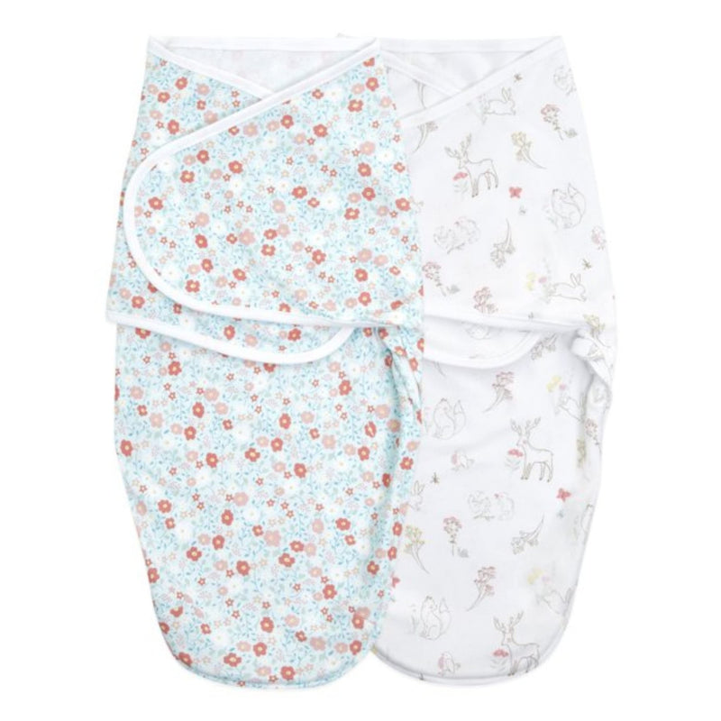 aden + anais - Easy Swaddle Wraps - Minky Mother & Baby 0 - 3 Months Garden